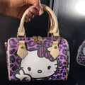 PURPLE LEOPARD BOW PILLOW BAG